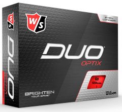 Wilson Duo Optix Red printed golf balls | Best4SportsBalls