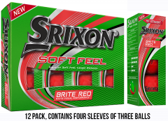 Soft-Feel Brite Red Printed Golf Balls | Best4SportsBalls
