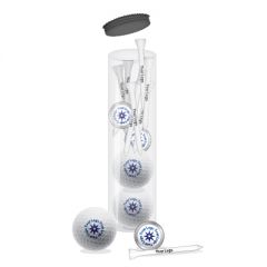 Tube of Personalised Tees, Golf Balls, and Ball Markers - Golf Gift Set | Best4SportsBalls
